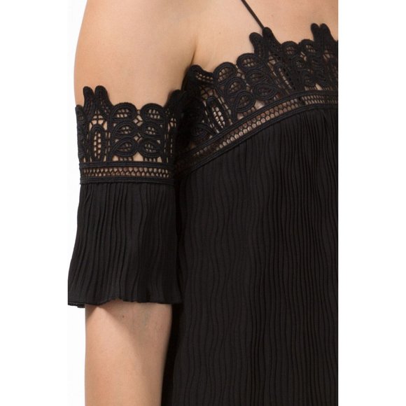 Women's Casual Off The Shoulder Spaghetti Strap Lace Trim Dress Super Cute - Picture 6 of 9